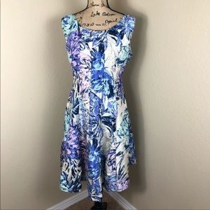 Taylor Woman Blue Purple Floral Dress 18W
